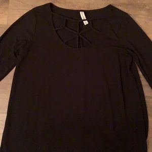 Zenana Premium Lattice Neck Tunic - Medium